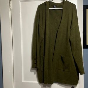 Olive Green Cardigan 2x